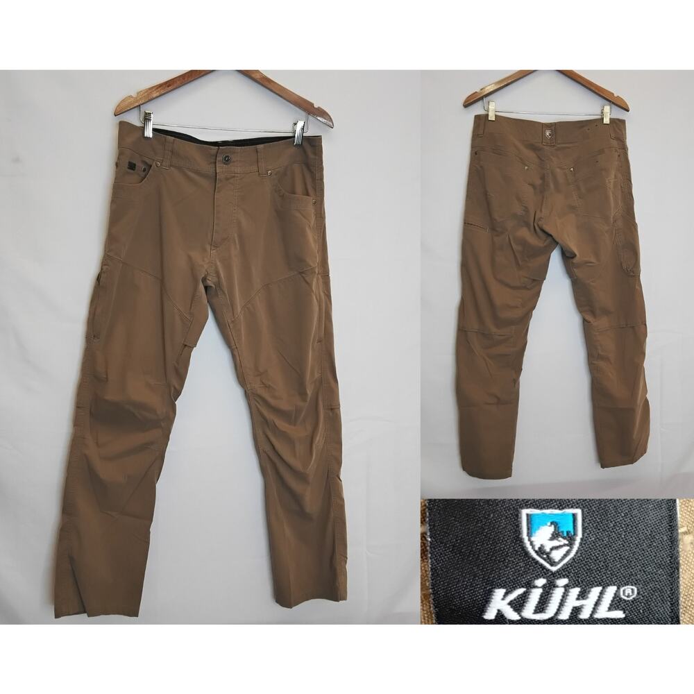 Kuhl Pants Men's 34x32 Khaki Color Cargo Outdoors Hiking Gorpcore #W4844